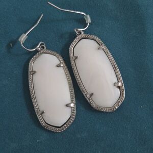 Kendra Scott Elegant Silver and White Earrings